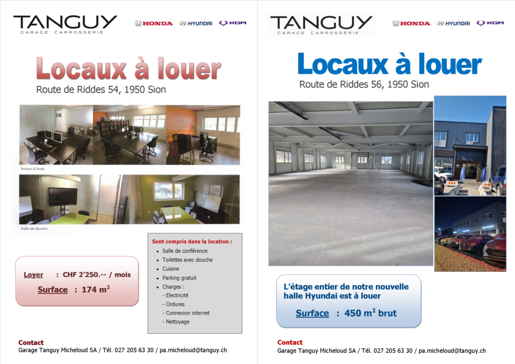 Locaux à louer